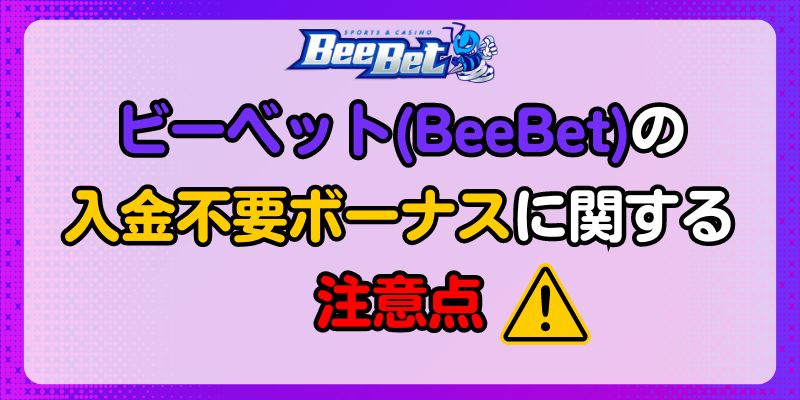 ビーベット(BeeBet)の入金不要ボーナスに関する注意点