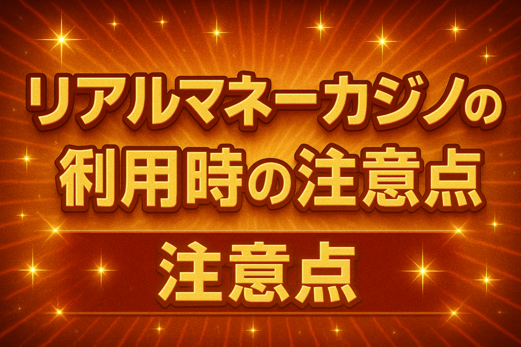 リアルマネーカジノ利用時の注意点